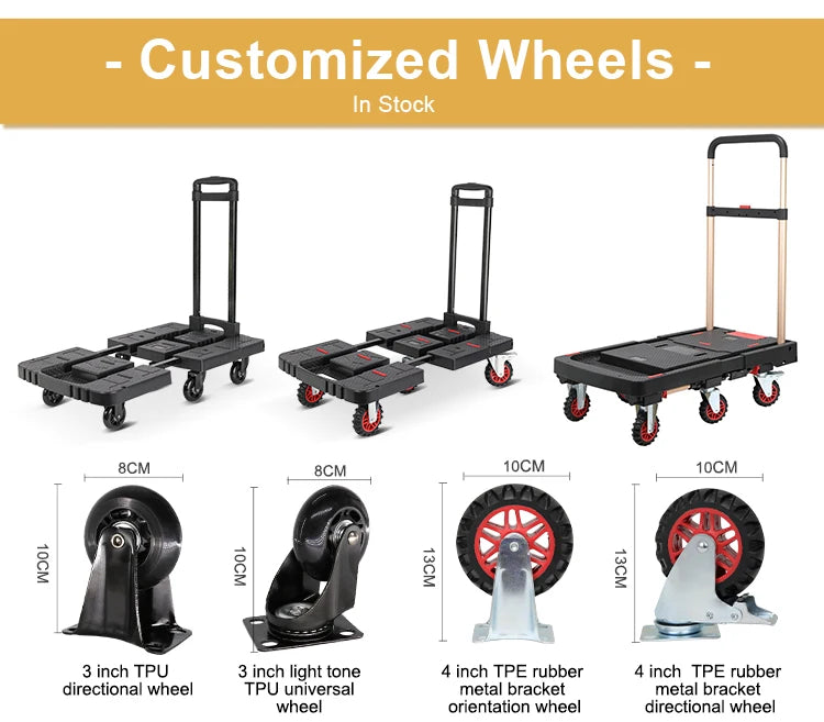 Carry Mobility Cart Dolly Folding Trolley Furniture Moving Tool Camping Trolley Hand Cart