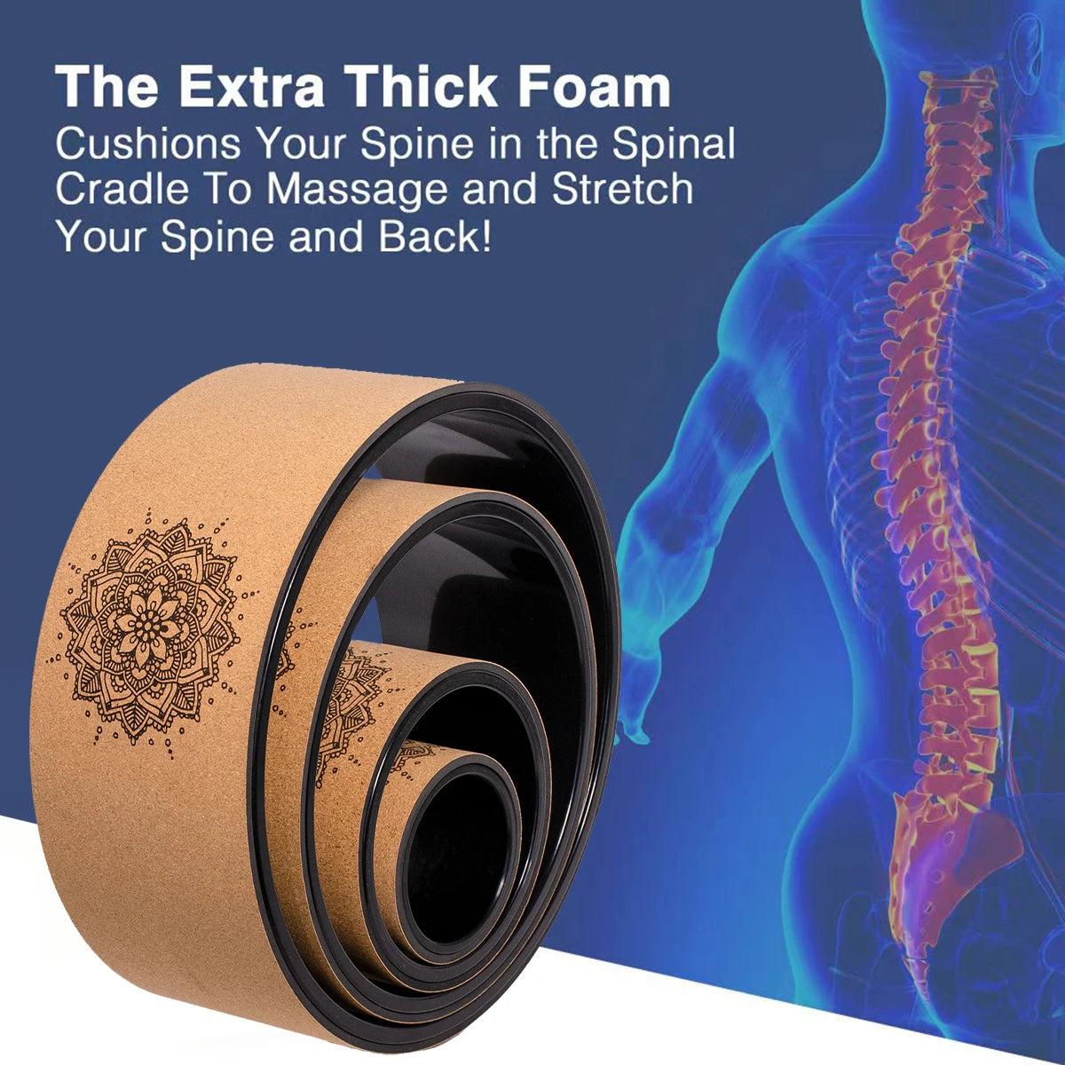 Yoga Wheel l 4-piece Set Wheel+ Foam Roller for Back Pain Relief