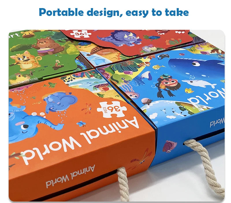 36 Set Cartoon Jigsaw Puzzles Kids' Educational Paper Puzzles EN71 Certified for Gifts and Games