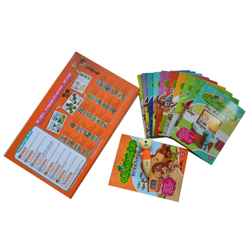 Classroom English Learning Reading Pen Educational Toy 20 Books Battery for Ages 3-12-Word Sentence Dialogue Song Practice