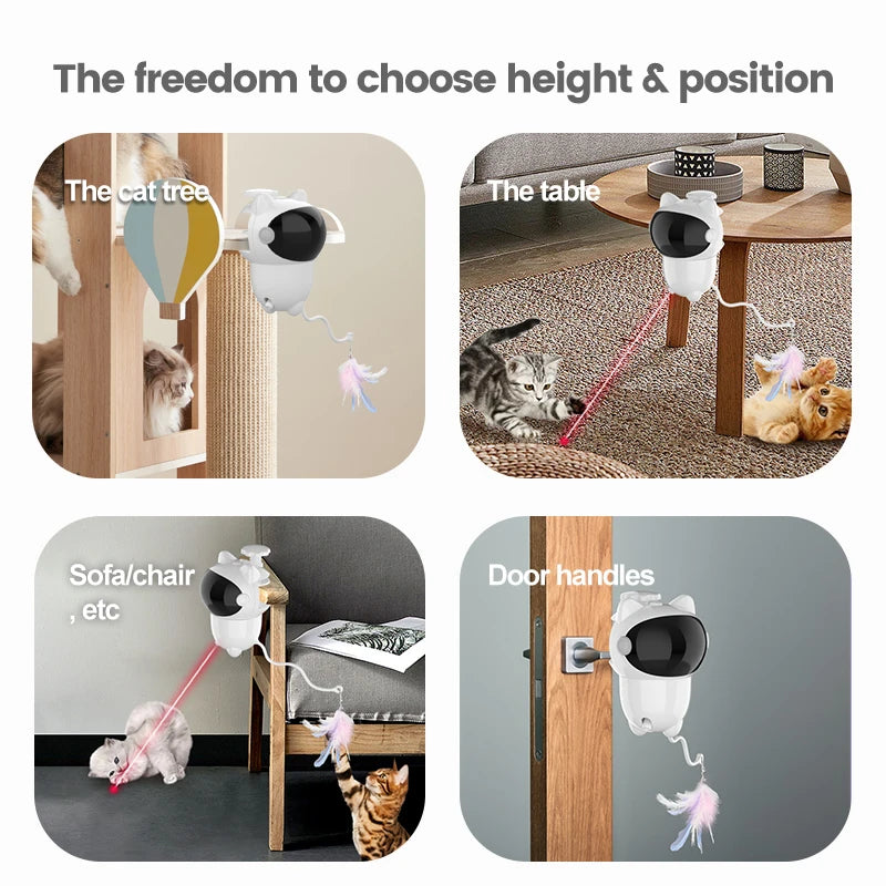 New 3 in 1 Automatic Luxury Plastic Cat Toys Interactive Smart LED Teaser Laser Toy for Indoor Cats & Kittens