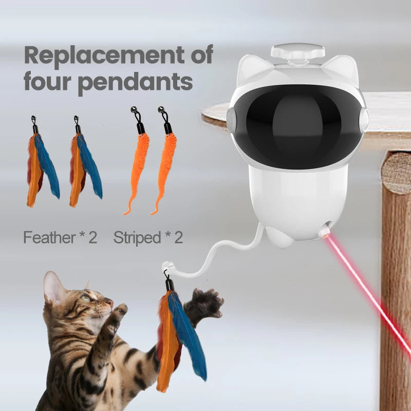 New 3 in 1 Automatic Luxury Plastic Cat Toys Interactive Smart LED Teaser Laser Toy for Indoor Cats & Kittens