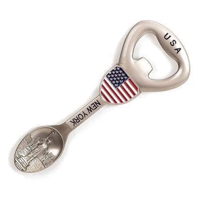 Tourist Souvenir Gifts Metal Spoon Beer Bottle Opener Fridge Magnet Custom Promotional Magnet Souvenir Spoon