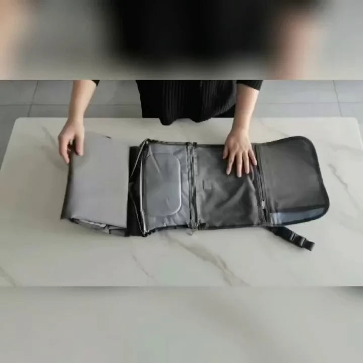 Portable Waterproof Diaper Changing Pad Multifunctional Baby Stroller Bag Easy Hanging Baby Folding Diaper Mat
