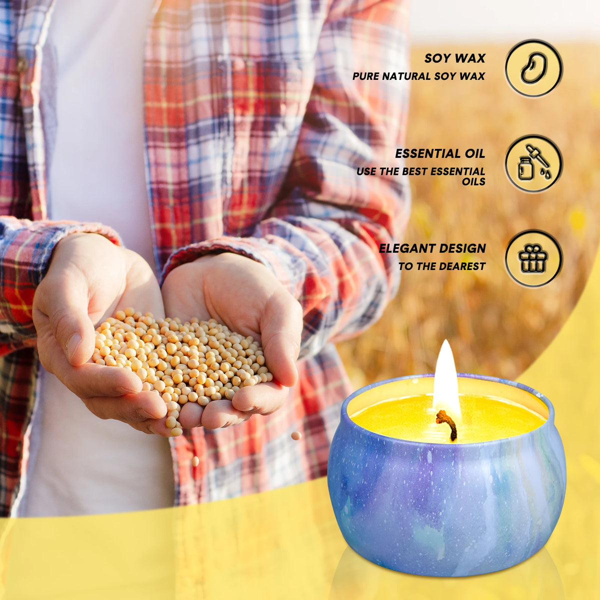 Set of Luxury Essential Oil Soybean Wax