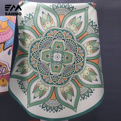 Custom Printed High Quality Eco Friendly Sports Home Fitness Yoga Folding Durable Green Meditation 55 Inch Rubber Yoga Mats