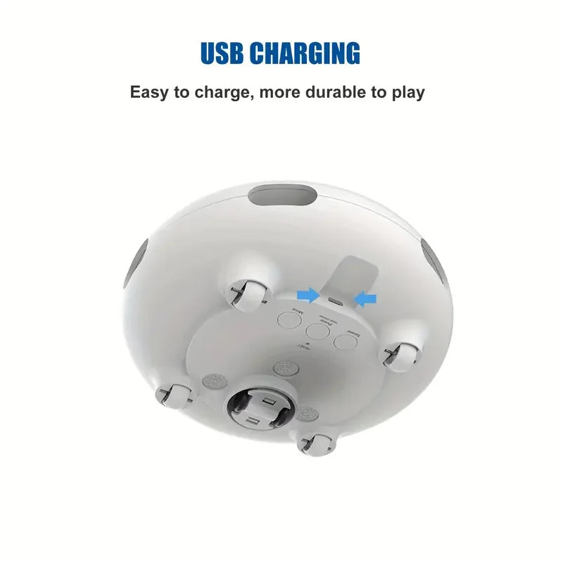 UFO Electric Automatic Interactive Plastic Cat Toy with Feather Teaser for Cats & Kittens-Intelligent Self-Operating