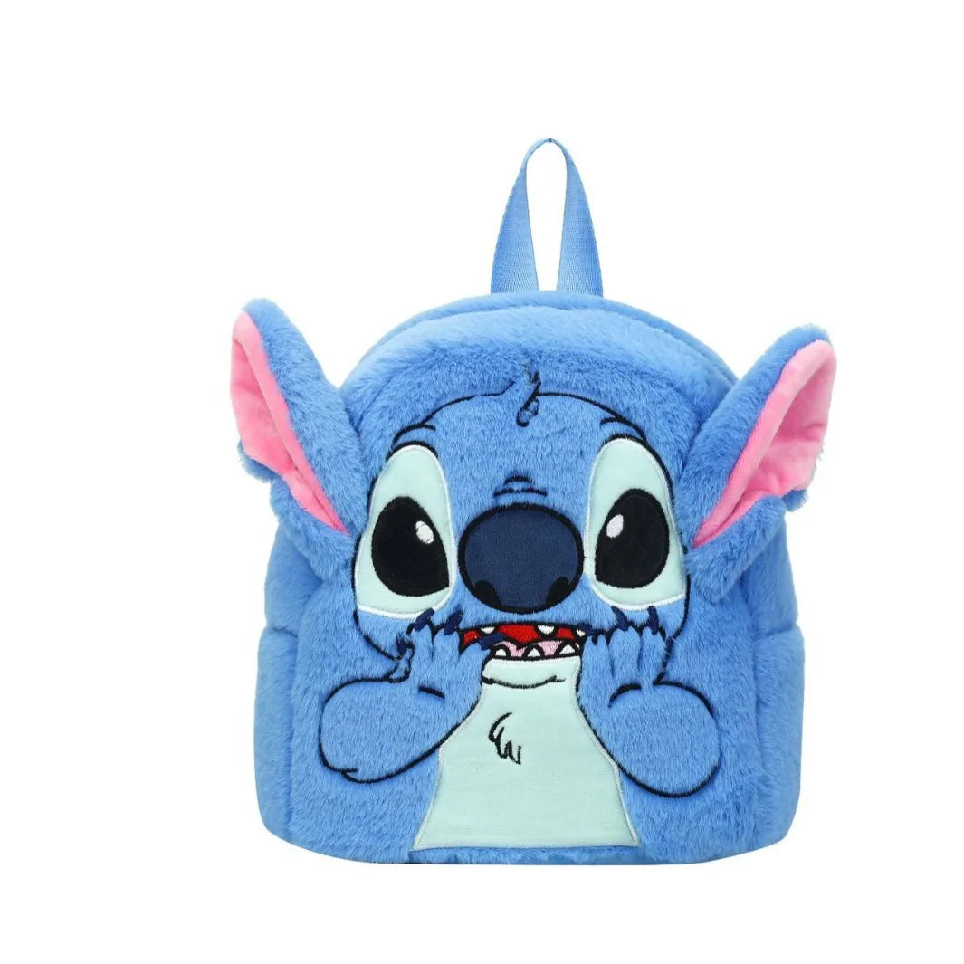 New Cute Cartoon Stitch Plush Polyester Backpack with PP Cotton Filling New Trendy School Backpack for Children