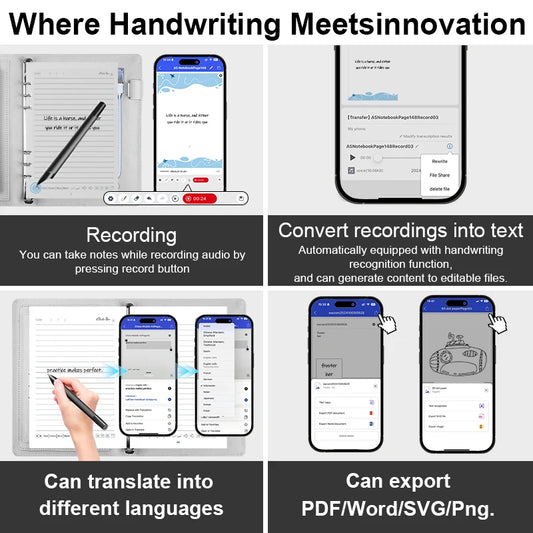 Smart Notebooks Meeting Sketch Book Ai Office Language Translation Smart Notebook Sync Pen Set With Ai Software