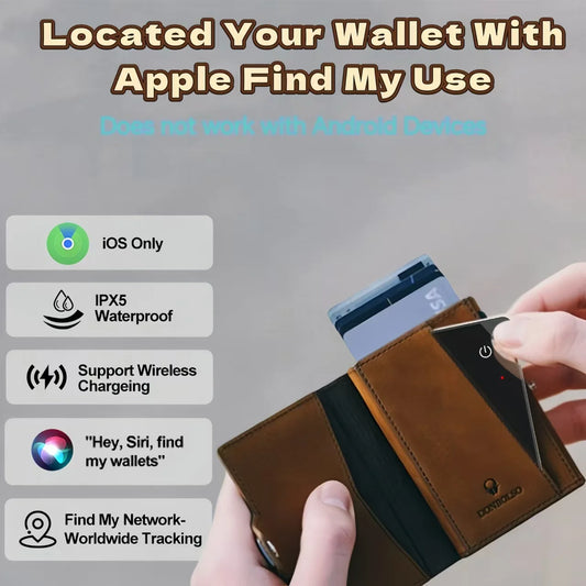 Smart Wallet Card Tracker 4G GPS Anti-Lost Device Wireless Charging MFI Certified