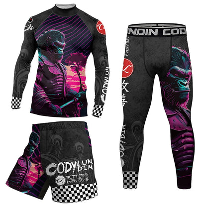 MMA Grappling Unisex Gym BJJ Rash Guard Sets Compression Sets