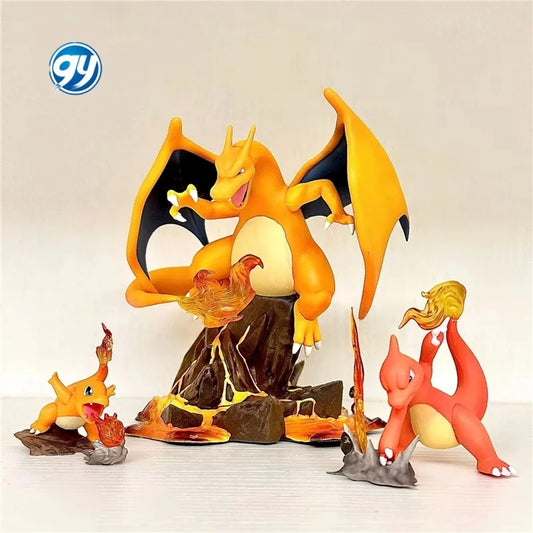 Pokemoned Charmander Charmeleoned Charizard GK Evolution Set Boxed Collectible Model Figure Statue