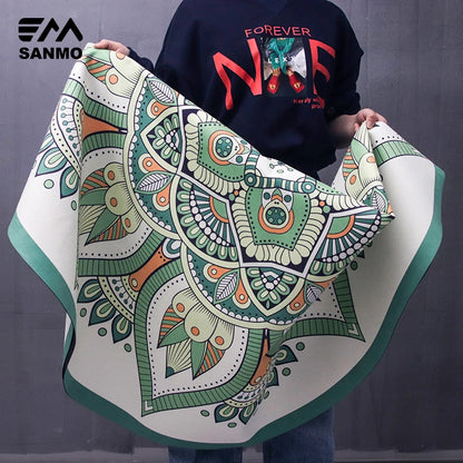 Custom Printed High Quality Eco Friendly Sports Home Fitness Yoga Folding Durable Green Meditation 55 Inch Rubber Yoga Mats