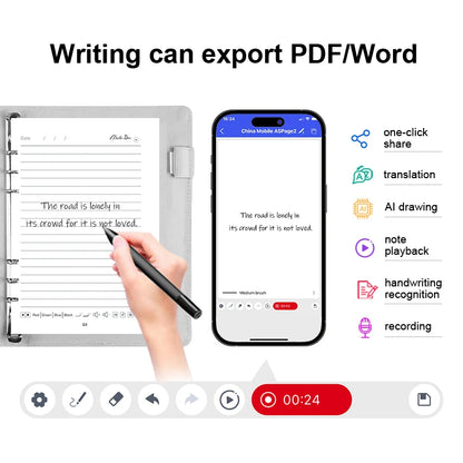 Smart Notebooks Meeting Sketch Book Ai Office Language Translation Smart Notebook Sync Pen Set With Ai Software