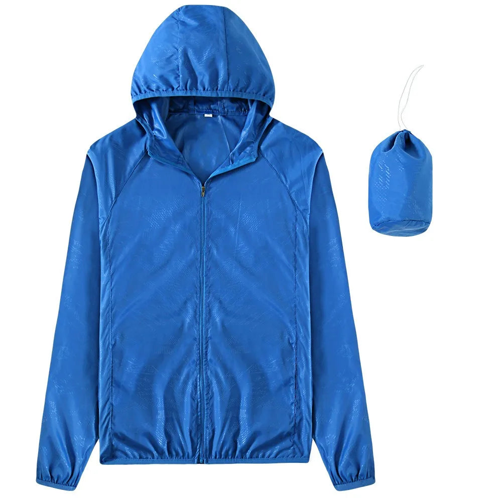 Spring Men/Women Unisex Lightweight Coat Quick Dry Sport Running Outdoor Hiking Rain Zip Waterproof Windbreaker Jacket With Hood