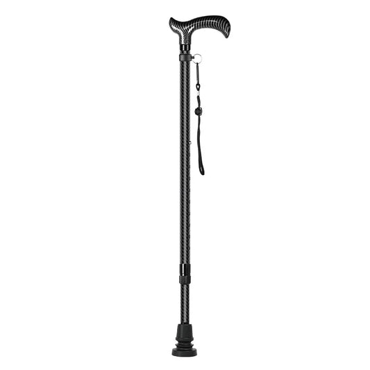 Carbon Fiber Anti-Fall Walking Stick for Elderly Non-Slip Telescopic Assistive Cane Lightweight Walking Cane