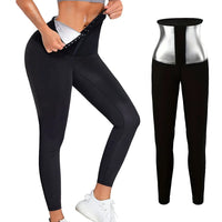 Sauna Pants Women's High Waist and Abdomen Control Compression Weight Loss Body Shaping Warm Legs Fitness Sauna Suit