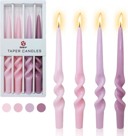Spiral Taper Candles Smokeless Dinner Twisted Candlesticks Handmade for Wedding Home Decor Special Occasions &amp; Celebrations