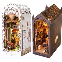 2026 NEW XS LED Light 3D Wooden Puzzle DIY Toy Magic Book Nook Library Kit Harry Doll House Miniatures Bookends Furniture