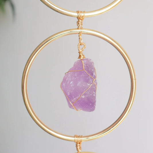 High Quality Natural Healing Crystal Seven Chakra Stonet Raw Crystal 7 Chakra Gemstone Wall Hanger Decor