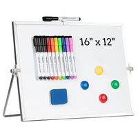 Double Sided Aluminum Framed Portable Desktop Whiteboard Kids Magnetic Dry Erase Foldable White Board
