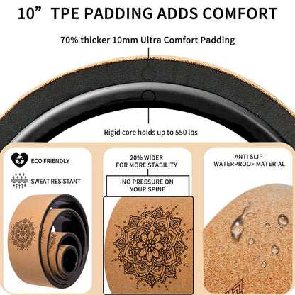 Yoga Wheel l 4-piece Set  Wheel+ Foam Roller for Back Pain Relief