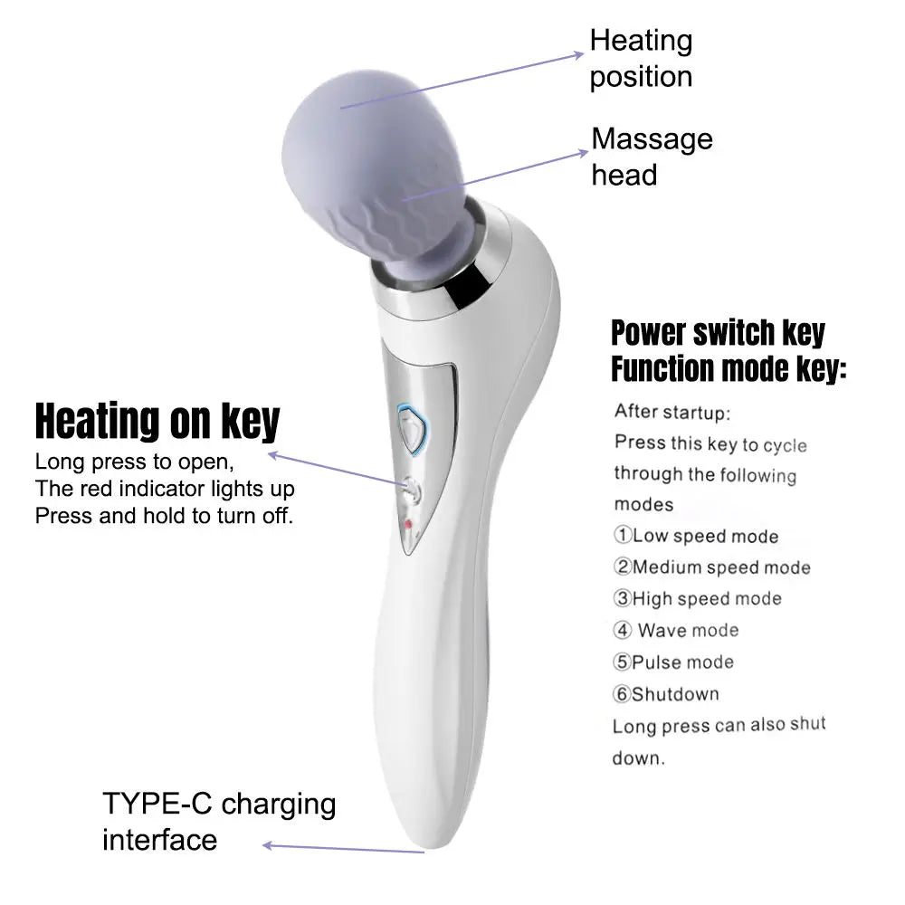 Rechargeable Mini Handheld Back Shoulder Massage Device Handheld Cordless Electric Mini Massager