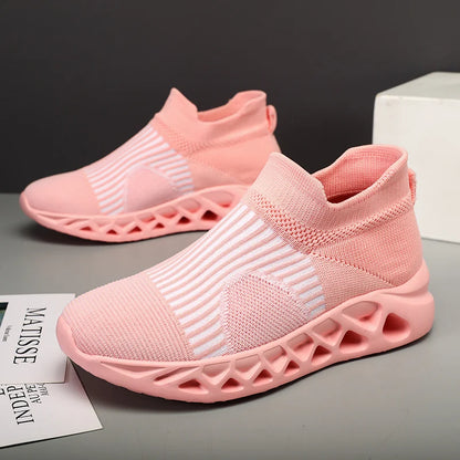 Unisex White Flywoven Sock Sneakers Size 36-48 Couple Casual Shoes for Men Fashion Trend Breathable Spring Summer Autumn Winter