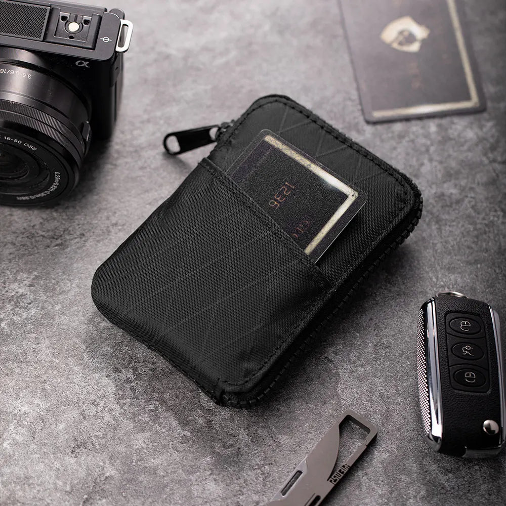 RFID Blocking Card Wallet Coin Pouch Zipper Card Holder Pouch Holds 12-20 Cards and Cash