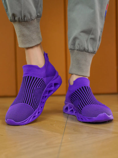 Unisex White Flywoven Sock Sneakers Size 36-48 Couple Casual Shoes for Men Fashion Trend Breathable Spring Summer Autumn Winter