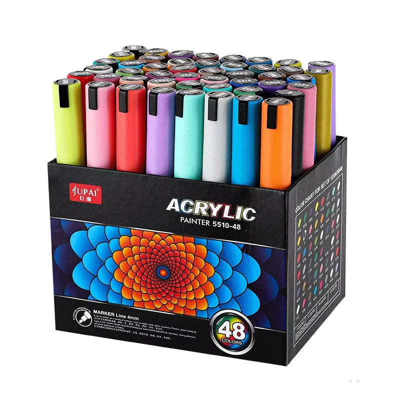 3mm Thick Acrylic Marker Pen Set for Ceramic Stone Wood for Graffiti Marking on Plastic Material for Drawing