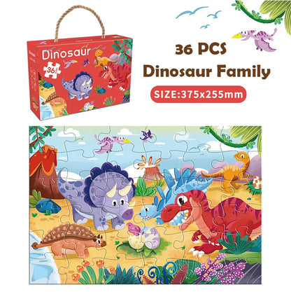 36 Set Cartoon Jigsaw Puzzles Kids' Educational Paper Puzzles EN71 Certified for Gifts and Games