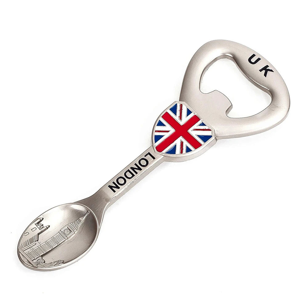 Tourist Souvenir Gifts Metal Spoon Beer Bottle Opener Fridge Magnet Custom Promotional Magnet Souvenir Spoon