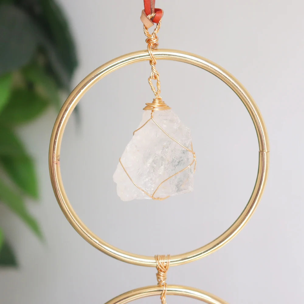 High Quality Natural Healing Crystal Seven Chakra Stonet Raw Crystal 7 Chakra Gemstone Wall Hanger Decor