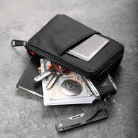 RFID Blocking Card Wallet Coin Pouch Zipper Card Holder Pouch Holds 12-20 Cards and Cash