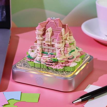 Valentine's Day New Design Love Castle 3D Memo Pad Custom Calendar Sticky Notes Paper Carving Art Notepad Gift Items for Girls