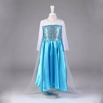 High Quality Elsa Flower Girl Dress Modern Children Lovely Girl Cosplay Performance Costume BXXXBX