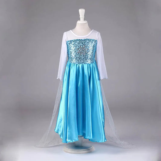 High Quality Elsa Flower Girl Dress Modern Children Lovely Girl Cosplay Performance Costume BXXXBX