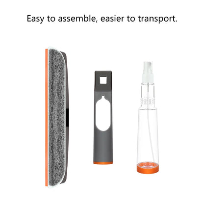 3-in-1 Window Squeegee Detachable Effortless Cleaning Microfiber Scraper Spray Window Cleaner with Spray Bottle