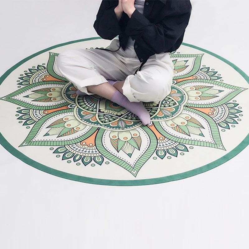 Custom Printed High Quality Eco Friendly Sports Home Fitness Yoga Folding Durable Green Meditation 55 Inch Rubber Yoga Mats