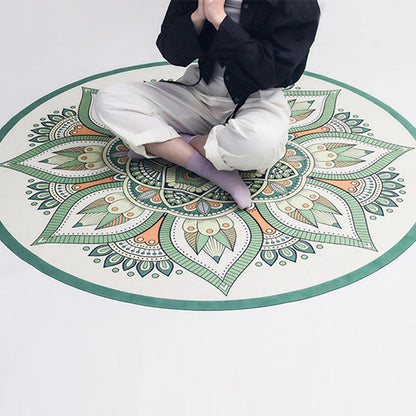 Custom Printed High Quality Eco Friendly Sports Home Fitness Yoga Folding Durable Green Meditation 55 Inch Rubber Yoga Mats