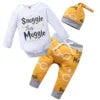 Harry Potter Style Baby Clothing Set Infant Three-Piece Pullover Romper Long-Sleeve Short-Sleeve Black