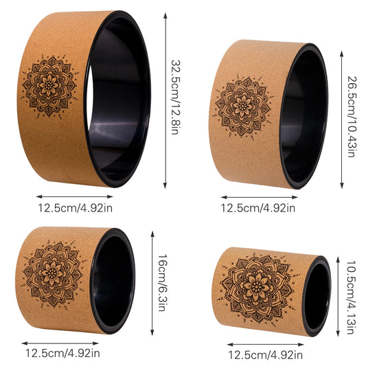 Yoga Wheel l 4-piece Set  Wheel+ Foam Roller for Back Pain Relief