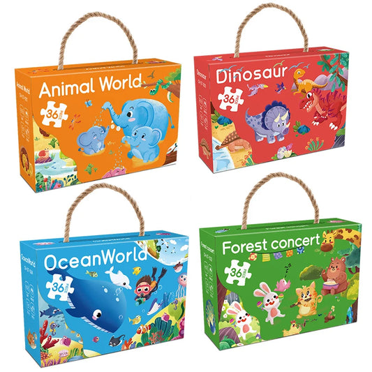 36 Set Cartoon Jigsaw Puzzles Kids' Educational Paper Puzzles EN71 Certified for Gifts and Games