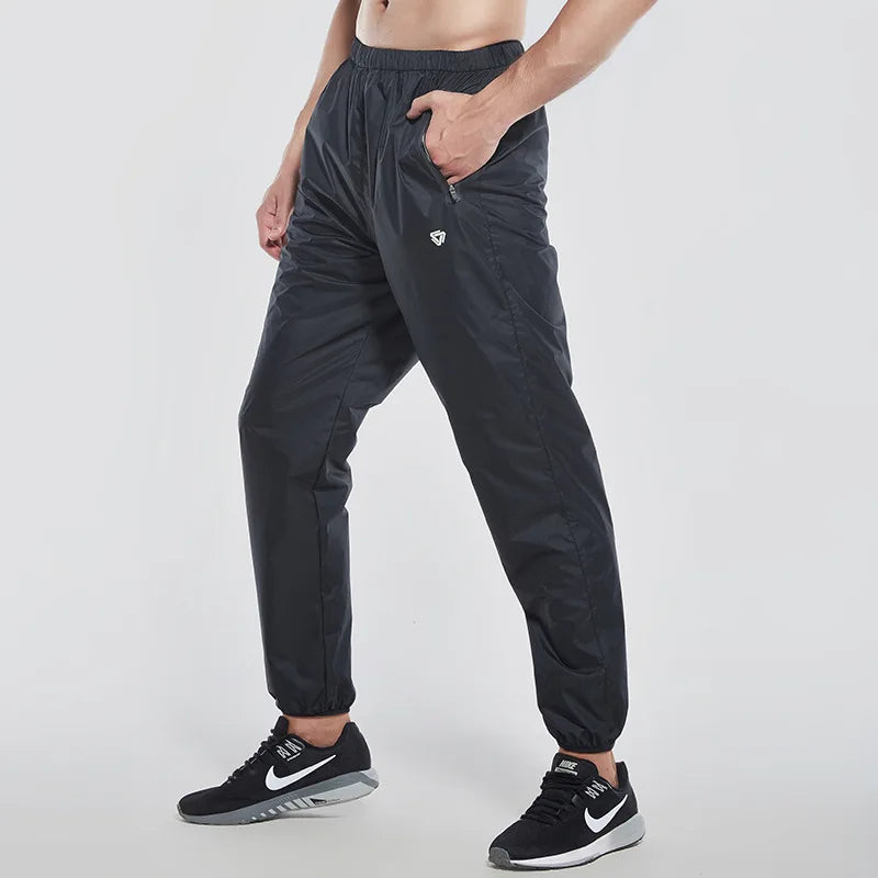 High Quality Men's Slimming High Waist Workout Pants PU Coated Hot Sweat Sauna for Fitness Sports Weight Loss Feature