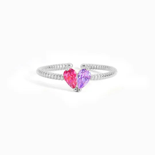Stainless Steel Metal Chrome Heart's Ring Heart Shaped love Ring for Women Memorial Jewelry