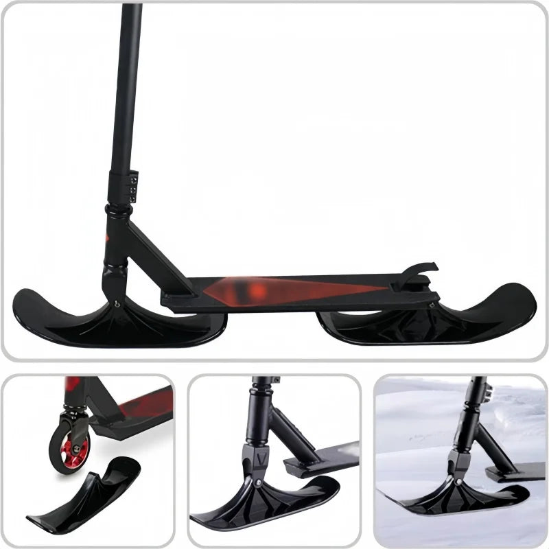 2pcs Outdoor Fold Skateboard Attachment Sand Scooter Conversion Kit for Ski Snow Scooter Sled Targeted for Active Outdoor Sports