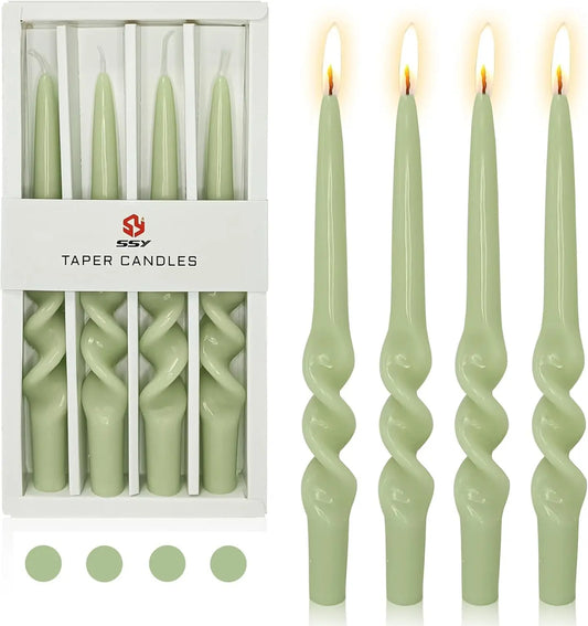 Spiral Taper Candles Smokeless Dinner Twisted Candlesticks Handmade  for Wedding Home Decor Special Occasions & Celebrations