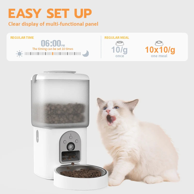 Wifi Video 2 in 1 Pet Water Drinking Fountain and Food Bowl Smart Automatic Dog Cat Pet Food Feeder Dispenser With Camera