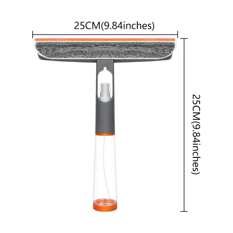 3-in-1 Window Squeegee Detachable Effortless Cleaning Microfiber Scraper Spray Window Cleaner with Spray Bottle